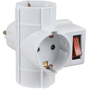 Triple schuko 16A con interruptor lateral