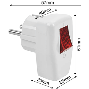 Clavija schuko con interruptor 16A 