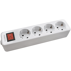 Base de 4 tomas con interruptor 16A