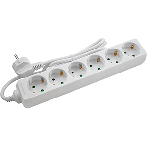 Base de 6 tomas y cable 3x1mm² 1.5m