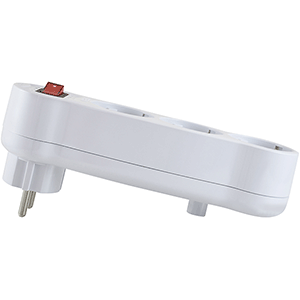 Base schuko de 3 tomas con interruptor 