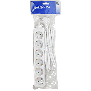 Base de 6 tomas con cable 3x1.5mm² 1.5m