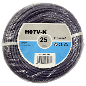 Hilo de línea h07v-k 1x1.5mm² 25m gris