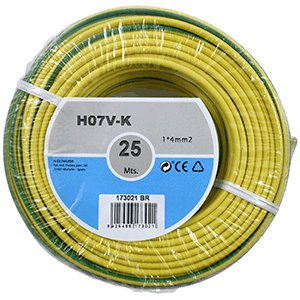 Hilo de línea h07v-k 1x4mm² 25m tierra