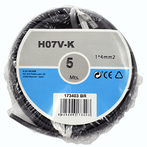 Hilo de línea H07V-K 1x4mm² 5m gris