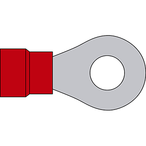 Terminal preaislado de aro 0.5 a 1.5 rojo 