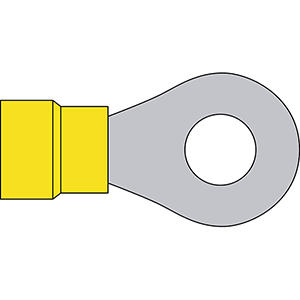 Terminal preaislado de aro 2.5 a 6.3 amarillo 5 uds  