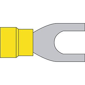 Terminal preaislado de horquilla 2.5 a 6.3 amarillo 5 uds  