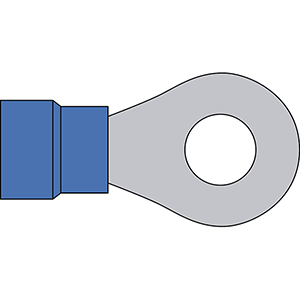 Terminal preaislado de aro 1.5 a 2.5 azul 10 uds  