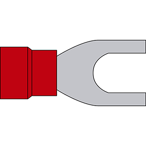 Terminal preaislado de horquilla 0.5 a 1.5 rojo 10 uds   
