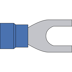 Terminal preaislado de horquilla 1.5 a 2.5 azul 10 uds  