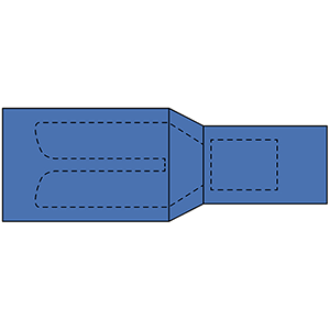 Terminal preaislado cilíndrico hembra 2.5 azul 5 uds  