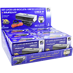 Set luces bicicletas recargables 10W.