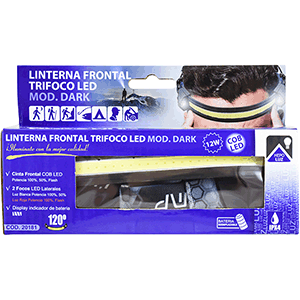 Linterna LED recargable frontal 12W trifoco MD. Dark