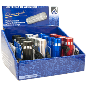 Linternas de aluminio surtidas 9 LEDs