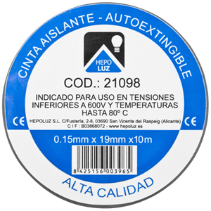 Cinta aislante 10mx19mm gris 