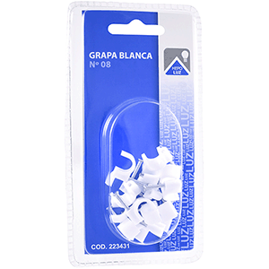 Grapa para manguera 3x1.5mm² 8 blanca 15 uds 