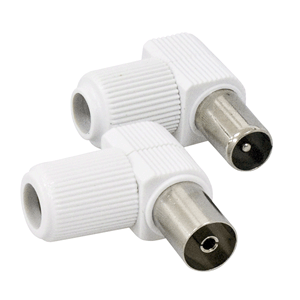 Conector acodado macho blanco eco blíster