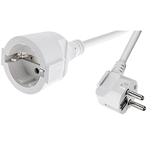 Alargo manguera con clavija y base 16A 3x1.5mm² 3m blanca