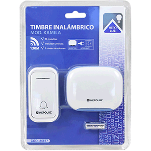 Timbre inalámbrico transmisor AC emisor c/pilas MD. Kamila.