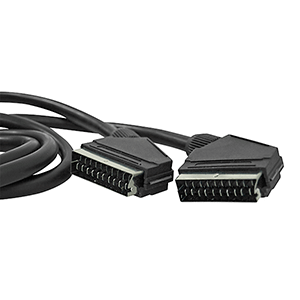 Scart 21 pins macho-macho 1.5m con solapa 