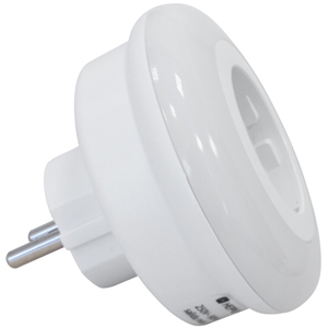 Adaptador schuko con luz de noche LED y sensor crepuscular