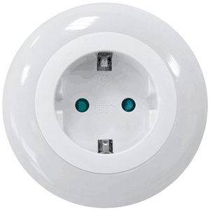 Adaptador schuko con luz de noche LED y sensor crepuscular