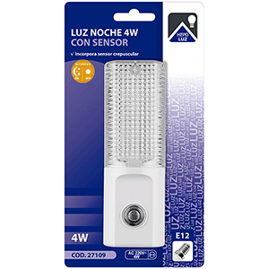 Luz noche con sensor E12 4W