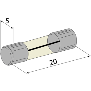 Fusible cristal 5x20mm 500mA 