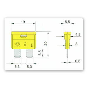 Fusible ficha universal para coche 3A Violeta 