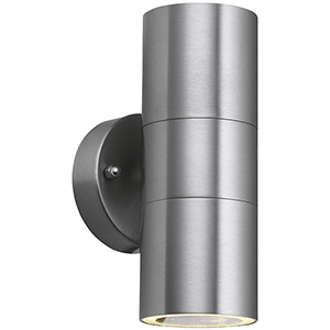 Aplique 2 luces GU10 35W IP44 Acero inoxidable