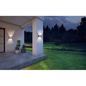 Aplique de jardin LED 7W 4200ºK, modelo Twist, medida: 119x80x53, color negro