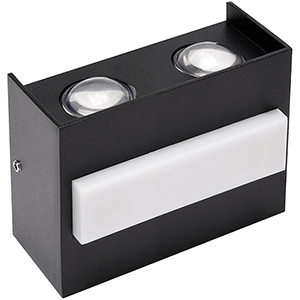 Aplique de jardin LED 7W 4200ºK, modelo Twist, medida: 119x80x53, color negro