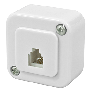 Base de teléfono mini de superficie 6P4C blanca