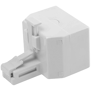 Ladron doble adaptador 1M/2H, con separador de lineas ( color blanco )