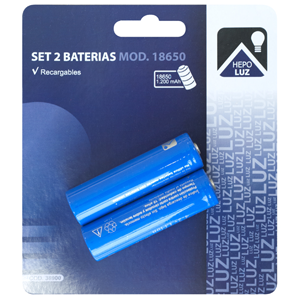 Batería Li-ion mod. 18650 2000mAh 18x65mm 2 uds