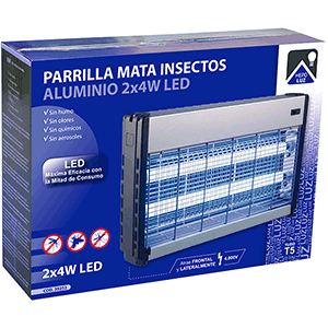 Parrilla mata insectos led 2X4w