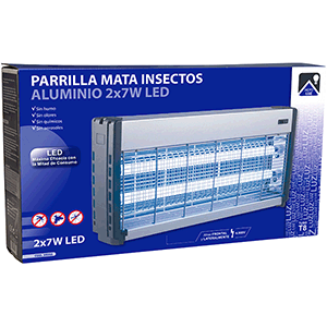 Parrilla mata insectos LED 2x7W.