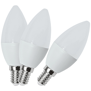 Set lámparas velas LED 5W E14 4000ºK 3 uds