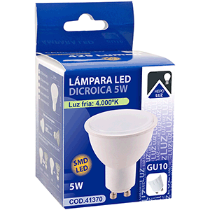 Lámpara dicroica SMD LED GU10 5W 4000ºK