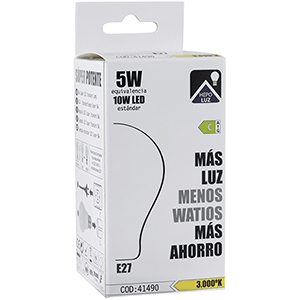 Lámpara estándar Súper LED 5W E27 3000ºK