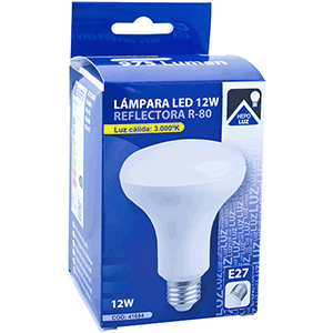 Lámpara LED R80 E27 12W 3000ºK