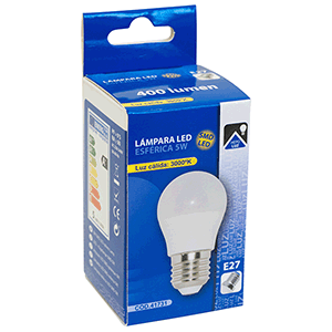 Lámpara esférica smd LED E14 5W 4000K