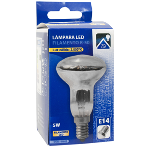 Lámpara R50 de filamento LED E14 5W 3000ºK