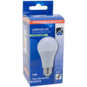 Lámpara LED estándar 12V/24V E27 10W 4000ºK