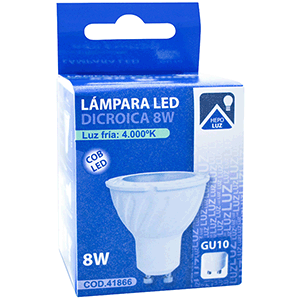 Lámpara LED GU10 COB 8W 4000ºK