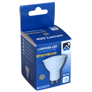 Lámpara dicroica  LED SMD GU10 5W 3000ºK