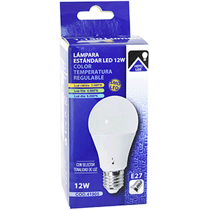 Lámpara estándar LED  12W ajustable 3000/4000/6000ºK