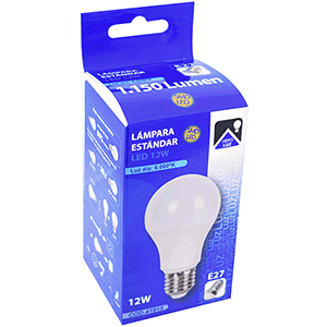 Lámpara LED estándar A60 E27 12W 6000ºK