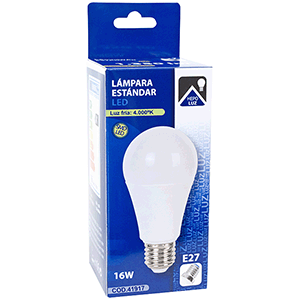 Lámpara estándar LED E27 16W 4000ºK